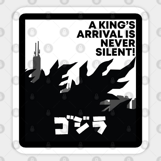 Godzilla Black and White Sticker by Hansomu-kun